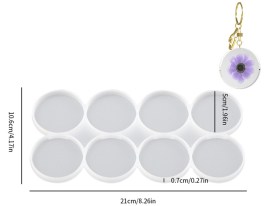 Molde silicona 8 circulos lisos grandes